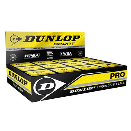 Dunlop Pro (Double Dot) Squash Ball - 1 Dozen Box