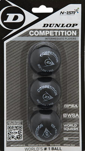 Dunlop Competition Squash Balls 3 Pack