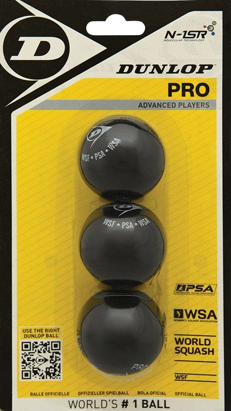 Dunlop Pro Squash Balls 3 Pack
